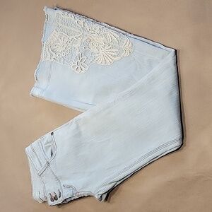 Staring at Stars Urban Outfitters Size 26 LIght Wash Flare Leg Lace Accent Jean